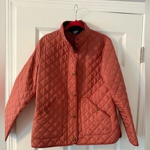 Lands' End | Pink Zip Up Button Quilted Puffer Jacket | Size S